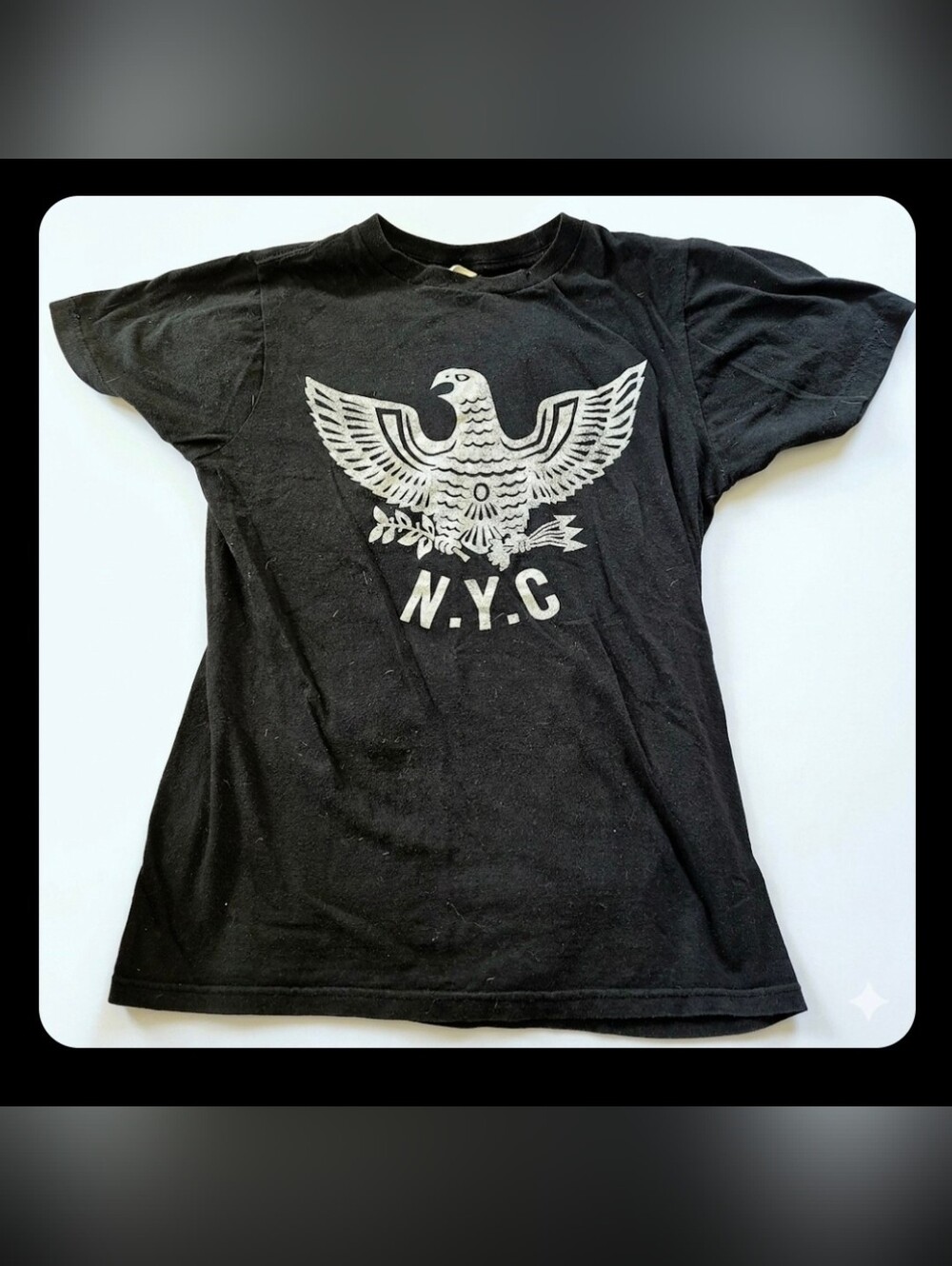 Black Cotton Eagle Tee